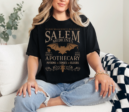 Comfort Colors Salem Apothecary Halloween Shirt, Salem Witches Halloween Shirt, Cute Halloween Shirt