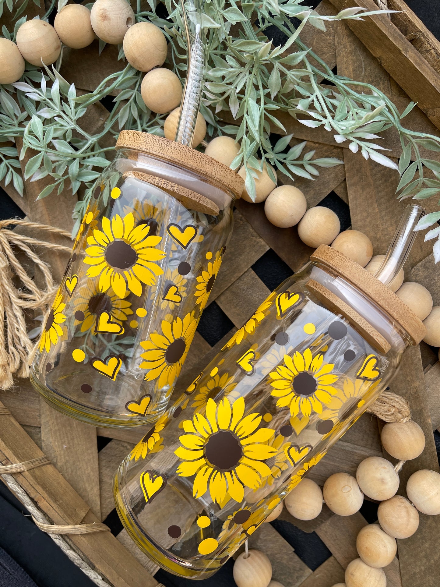 Sunflower beer can glass | Sunflower iced coffee can glass