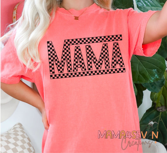 Mama - checkerboard graphic tee